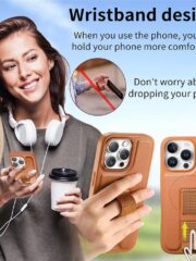 CASENEO For iPhone 16 Pro Max Magnetic Case RFID Blocking Wallet Detachable Leather Phone Cover with Wristband by The Case Factory