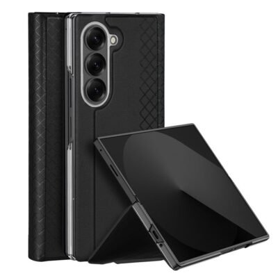 DUX DUCIS Bril Series For Samsung Galaxy Z Fold7 Case Leather Phone Cover with Stand Black Samsung Galaxy Z Fold7 by The Case Factory