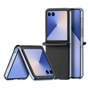 DUX DUCIS Bril Series For Samsung Galaxy Z Flip7 Case Leather Phone Cover Black Samsung Galaxy Z Flip7 by The Case Factory