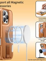 CASENEO For iPhone 16 Magnetic Case RFID Blocking Wallet Detachable Leather Phone Cover with Wristband by The Case Factory