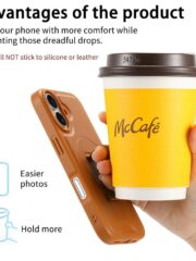 CASENEO For iPhone 16 Plus Magnetic Case RFID Blocking Wallet Detachable Leather Phone Cover with Wristband by The Case Factory