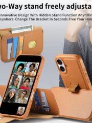 CASENEO For iPhone 16 Plus Magnetic Case RFID Blocking Wallet Detachable Leather Phone Cover with Wristband by The Case Factory