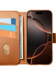 CASENEO For iPhone 15 Pro Max Magnetic Case RFID Blocking Wallet Detachable Leather Phone Cover with Wristband by The Case Factory