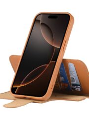 CASENEO For iPhone 15 Pro Max Magnetic Case RFID Blocking Wallet Detachable Leather Phone Cover with Wristband by The Case Factory