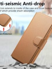 CASENEO For iPhone 15 Magnetic Case RFID Blocking Wallet Detachable Leather Phone Cover with Wristband by The Case Factory