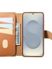 CASENEO For Samsung Galaxy S25+ Magnetic Case RFID Blocking Detachable Wallet Leather Phone Cover with Wristband by The Case Factory