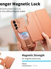 CASENEO For Samsung Galaxy S25+ Magnetic Case RFID Blocking Detachable Wallet Leather Phone Cover with Wristband by The Case Factory