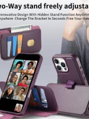 CASENEO For iPhone 16 Pro Magnetic Case RFID Blocking Wallet Detachable Leather Phone Cover with Wristband by The Case Factory