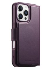 CASENEO For iPhone 16 Pro Magnetic Case RFID Blocking Wallet Detachable Leather Phone Cover with Wristband by The Case Factory