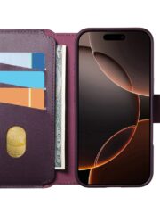 CASENEO For iPhone 16 Pro Magnetic Case RFID Blocking Wallet Detachable Leather Phone Cover with Wristband by The Case Factory