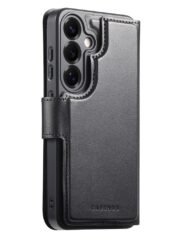 CASENEO For Samsung Galaxy S25 Magnetic Case RFID Blocking Detachable Wallet Leather Phone Cover with Wristband by The Case Factory