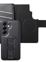 CASENEO For Samsung Galaxy S25 Magnetic Case RFID Blocking Detachable Wallet Leather Phone Cover with Wristband by The Case Factory