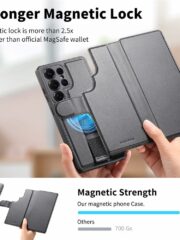 CASENEO For Samsung Galaxy S25 Ultra Magnetic Case Detachable RFID Blocking Wallet Leather Phone Cover with Wristband by The Case Factory