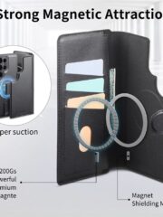 CASENEO For Samsung Galaxy S25 Ultra Magnetic Case Detachable RFID Blocking Wallet Leather Phone Cover with Wristband by The Case Factory