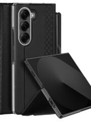 DUX DUCIS Bril Series For Samsung Galaxy Z Fold7 Case Leather Stand Phone Cover with Pen Holder Black Samsung Galaxy Z Fold7 by The Case Factory