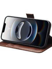 QIALINO For iPhone 16e Wallet Case Genuine Cow Leather Flip Cover Magnetic Clasp Full Protection by The Case Factory