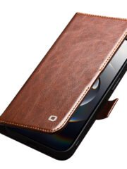 QIALINO For iPhone 16e Wallet Case Genuine Cow Leather Flip Cover Magnetic Clasp Full Protection by The Case Factory