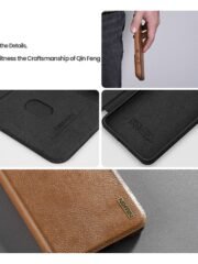 NILLKIN Qin Pro Series for Samsung Galaxy S25 Edge Case with Card Slots Leather Phone Cover by The Case Factory
