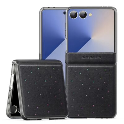 DUX DUCIS STEX Series For Samsung Galaxy Z Flip7 Case Star Pattern Leather Phone Cover As Shown Samsung Galaxy Z Flip7 by The Case Factory