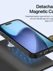 DUX DUCIS Lawa Series For iPhone 17 Case Detachable Zipper Wallet Magnetic Cowhide Leather Cover by The Case Factory