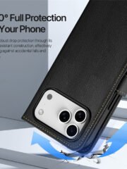 DUX DUCIS Lawa Series For iPhone 17 Pro Case Detachable Zipper Wallet Magnetic Cowhide Leather Cover by The Case Factory