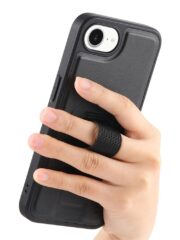 For iPhone 16e Magnetic Case CASENEO RFID Blocking Wallet Detachable Leather Phone Cover with Wristband by The Case Factory