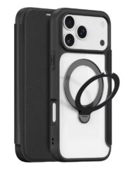 DUX DUCIS Skin X Pro Series For iPhone 17 Pro Max Leather Case Rotary Kickstand Cover Compatible with MagSafe Black iPhone 17 Pro Max by The Case Factory