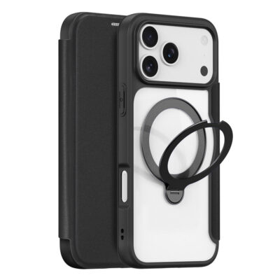 DUX DUCIS Skin X Pro Series For iPhone 17 Pro Max Leather Case Rotary Kickstand Cover Compatible with MagSafe Black iPhone 17 Pro Max by The Case Factory