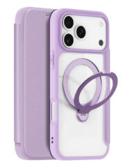 DUX DUCIS Skin X Pro Series For iPhone 17 Pro Max Leather Case Rotary Kickstand Cover Compatible with MagSafe Purple Pink iPhone 17 Pro Max by The Case Factory