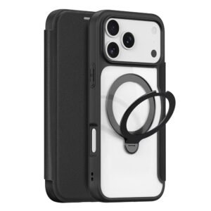 DUX DUCIS Skin X Pro Series For iPhone 17 Pro Leather Case Rotary Kickstand Cover Compatible with MagSafe Black iPhone 17 Pro by The Case Factory