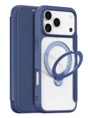 DUX DUCIS Skin X Pro Series For iPhone 17 Pro Leather Case Rotary Kickstand Cover Compatible with MagSafe Blue iPhone 17 Pro by The Case Factory
