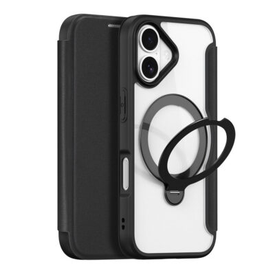 DUX DUCIS Skin X Pro Series For iPhone 17 Leather Case Rotary Kickstand Cover Compatible with MagSafe Black iPhone 17 by The Case Factory