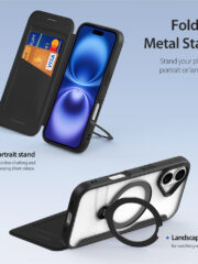 DUX DUCIS Skin X Pro Series For iPhone 17 Leather Case Rotary Kickstand Cover Compatible with MagSafe by The Case Factory