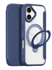 DUX DUCIS Skin X Pro Series For iPhone 17 Leather Case Rotary Kickstand Cover Compatible with MagSafe Blue iPhone 17 by The Case Factory
