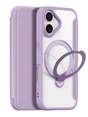 DUX DUCIS Skin X Pro Series For iPhone 17 Leather Case Rotary Kickstand Cover Compatible with MagSafe Purple Pink iPhone 17 by The Case Factory