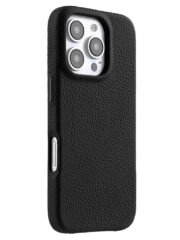 MELKCO For iPhone 16 Pro Max Case Full-Wrap Genuine Cow Leather Premium Phone Cover | Compatible with MagSafe Black iPhone 16 Pro Max by The Case Factory