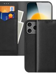 DUX DUCIS Hivo Series For iPhone 17 Pro Max Case Cowhide Leather RFID Blocking Wallet Stand Flip Phone Cover Black iPhone 17 Pro Max by The Case Factory