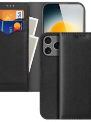 DUX DUCIS Hivo Series For iPhone 17 Pro Case Cowhide Leather RFID Blocking Wallet Stand Flip Phone Cover Black iPhone 17 Pro by The Case Factory