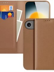 DUX DUCIS Hivo Series For iPhone Air Case Cowhide Leather RFID Blocking Wallet Stand Flip Phone Cover Brown iPhone Air by The Case Factory