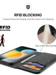 DUX DUCIS Hivo Series For iPhone 17 Case Cowhide Leather RFID Blocking Wallet Stand Flip Phone Cover by The Case Factory