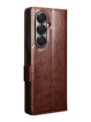 QIALINO For Samsung Galaxy Z Fold7 Wallet Case Waxy Genuine Leather Magnetic Closure Flip Phone Cover by The Case Factory