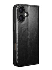 QIALINO For iPhone 17 Case Wallet Stand Genuine Cow Leather Phone Cover by The Case Factory