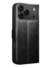 QIALINO For iPhone 17 Pro Case with Card Holder Genuine Cow Leather Stand Phone Cover by The Case Factory