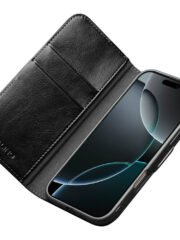 QIALINO For iPhone Air Case With Card Holder Genuine Cow Leather Stand Phone Cover by The Case Factory