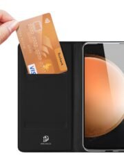 DUX DUCIS Skin Pro Series For Samsung Galaxy S25 FE Case Leather Cover with Card Holder by The Case Factory