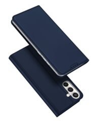 DUX DUCIS Skin Pro Series For Samsung Galaxy S25 FE Case Leather Cover with Card Holder Blue Samsung Galaxy S25 FE by The Case Factory