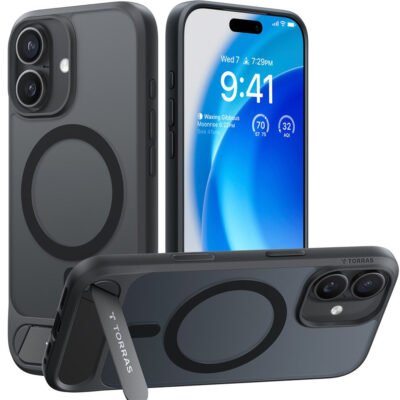 TORRAS Ostand L1 Series For iPhone 17 MagSafe Kickstand Case Black iPhone 17 by The Case Factory
