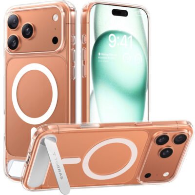 TORRAS Ostand L1 Series For iPhone 17 Pro MagSafe Kickstand Case Transparent iPhone 17 Pro by The Case Factory