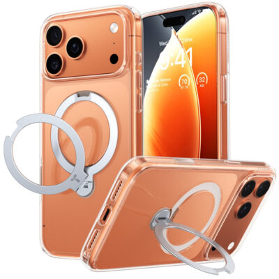 TORRAS Ostand Q3 Spin Series For iPhone 17 Pro Max MagSafe Rotating Kickstand Case Transparent iPhone 17 Pro Max by The Case Factory