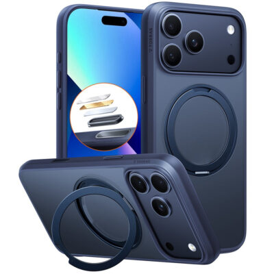 TORRAS Ostand O1 Guardian Series For iPhone 17 Pro Max MagSafe Rotating Kickstand Case Dark Blue iPhone 17 Pro Max by The Case Factory
